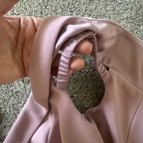 David’s Bridal formal dress 4 Stretchy Pink straps shoulder off wedding prom - Picture 7 of 9